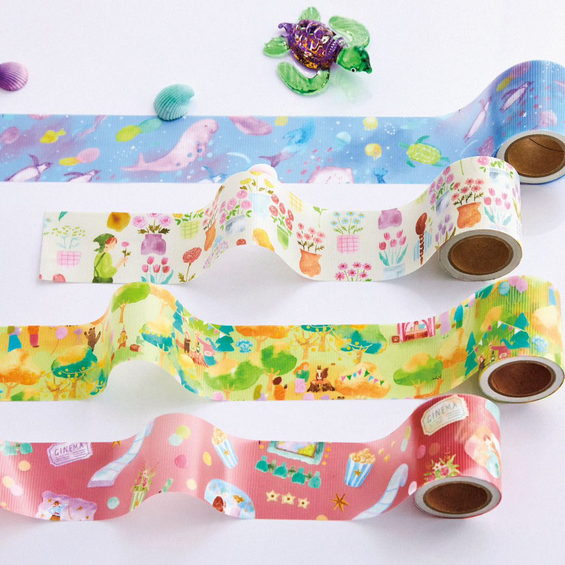 【シリーズ】かわいく養生 ピリッとちぎれる パリつや耐水テープ イラスト | 2026SS版